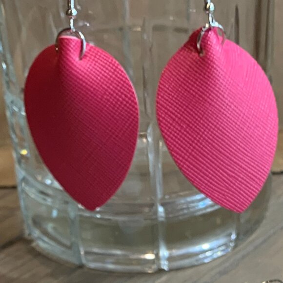 Faux Leather Dangle Earrings - Picture 2 of 5